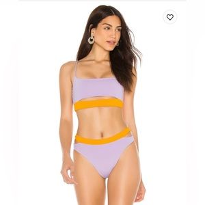 L*Space Kelli bikini top and Zac Bikini bottom in lilac and mango, size small